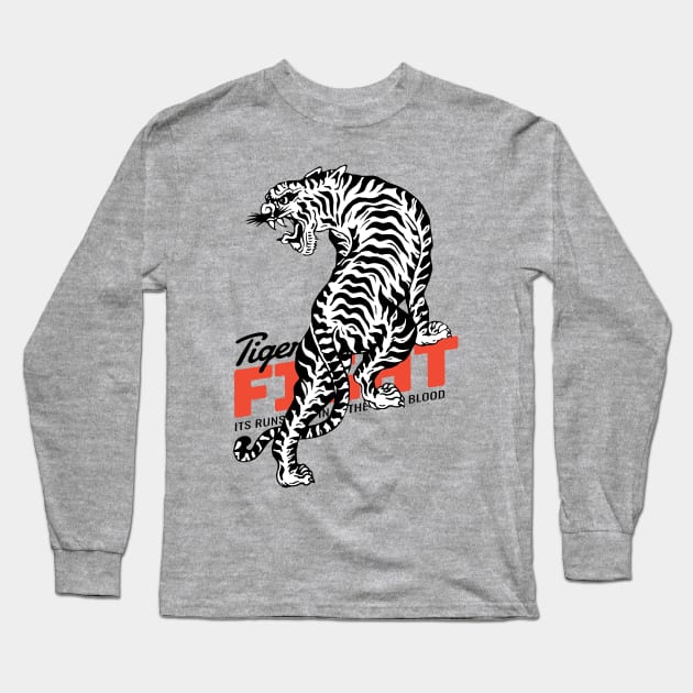 Muay Thai Kickboxing Tiger The Art of Fighting Long Sleeve T-Shirt by KewaleeTee